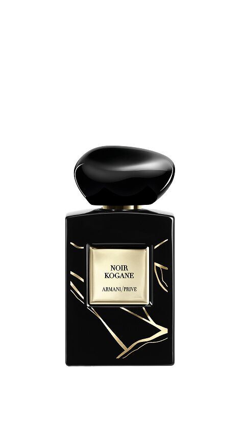 Bottle of Armani/Prive Noir Kogane fragrance.