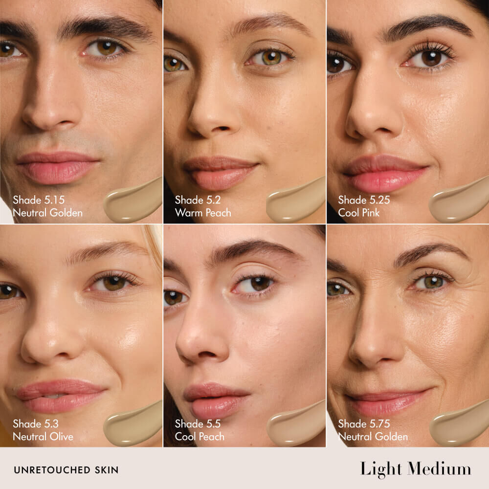 Close-up of a different model's cheek with showcasing LUMINOUS SILK FOUNDATION texture