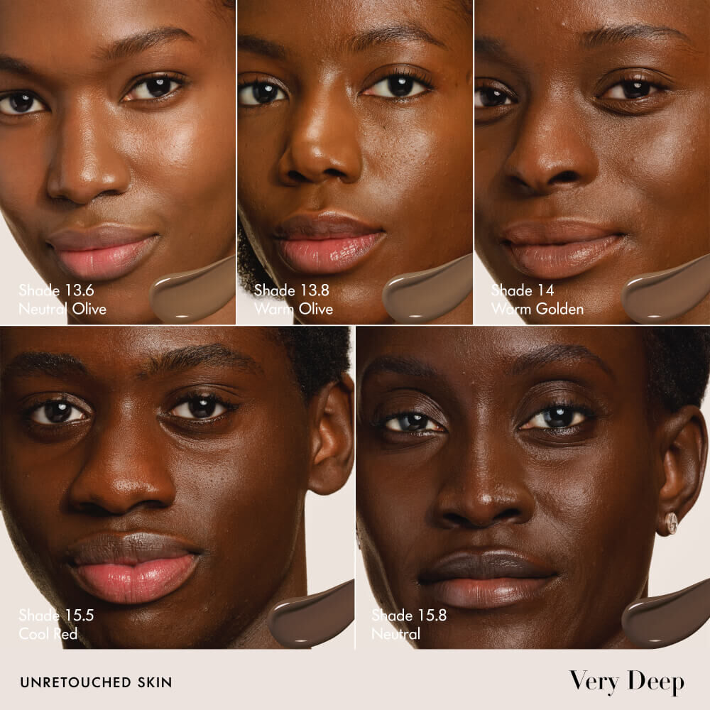 Close-up of a different model's cheek with showcasing LUMINOUS SILK FOUNDATION texture
